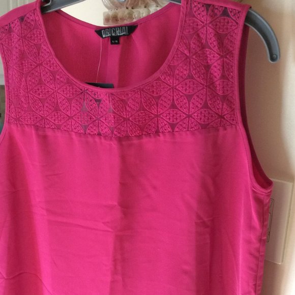 3/$50 - NWT - Hot Pink Sleeveless top by Nicole Miller - Picture 2 of 7